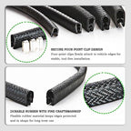 Car Door Edge Guards for Ford Expedition III (U3242, Facelift 2014) /2014-2017 | 32Ft(10M) Rubber Door Protector Trim with Built-in Metal Clips, Scratch Resistant Anti-Ding Strip Easy Install