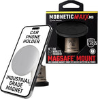 MobNetic Maxx MS - MagSafe Compatible Car Phone Mount w/ 90º Tilt, 360º Rotation & Durable Aluminum Build, Magnetic Holder for iPhone & Android Devices, USA Assembled - Gun Metal
