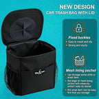 Car Trash Can with Odor-Trapping Lid & 100% Leakproof Liner, Multipurpose Hanging Organizer for SUV & Truck, Keep Vehicles Clean on Family Road Trips