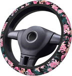 Tropical Flamingo Steering Wheel Cover Non-Slip Auto Steering Wheel Protector Car Accessories Universal Fit 15 Inches for Men Women