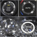 8 pcs Bling Car Accessories Set for Women, Steering Wheel Cover, Sparkly Seat Belt Covers, Bling Gear Shift Cover, Universal Fit Most Cars (Black Diamond)