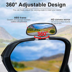Clip on Blind Spot Mirror, HD Glass Frameless Convex Rear View Mirrors Exterior Accessories with Wide Angle Adjustable Stick for Car SUV and Trucks, Silver