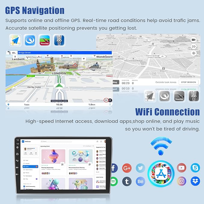 [8Core 6+128GB] Android 15 Car Radio for Kia Sportage 2010-2016 with Wireless Carplay Android Auto, 9 Inch HD Touchscreen Car Stereo with WiFi GPS Bluetooth5.0 FM/RDS 32EQ SWC Backup Camera