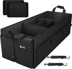 Extra Large Trunk Organizer 98L Collapsible Car Storage Trunk Organizer with Removable Dividers & Adjustable Securing Straps for Car SUV Van