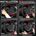 Steering Wheel Cover for Toyota Tacoma,4Runner,Tundra,Sequoia, Large Size - Black
