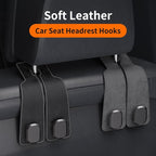 BiYiQi Headrest Hooks for Car, Seat Back Storage Hook Leather Alloy Car Purse Hook, Car Seat Storage Hanger, Car Hooks for Purses, Bags, Handbags,(2 Pack),Gray