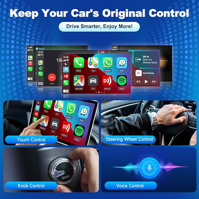 Wireless CarPlay & Android Auto Adapter - Mini Ultra 3 Convert OEM Wired to Wireless Dongle for iPhone & Android 11+, USB-A/Type-C Plug & Play, Fast Connection, Online Upgrade