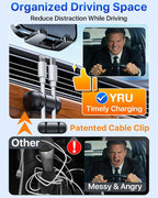 YRU [True Upgrade for Safety] Car Phone Holder Mount [Patent & Military-Grade] Dashboard Cell Phone Holder for Car Vent Windshield Phone Stand for iPhone 17 16 15 14 13 Pro Max Truck Samsung (Grey)