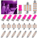 24 PCS Car LED Lights, Interior Replacement Bulbs for Car Interior Lights Dome Lights Plate Lights Map Lights Door Lights License,Compatible with All Vehicles(Pink)