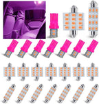 24 PCS Car LED Lights, Interior Replacement Bulbs for Car Interior Lights Dome Lights Plate Lights Map Lights Door Lights License,Compatible with All Vehicles(Pink)