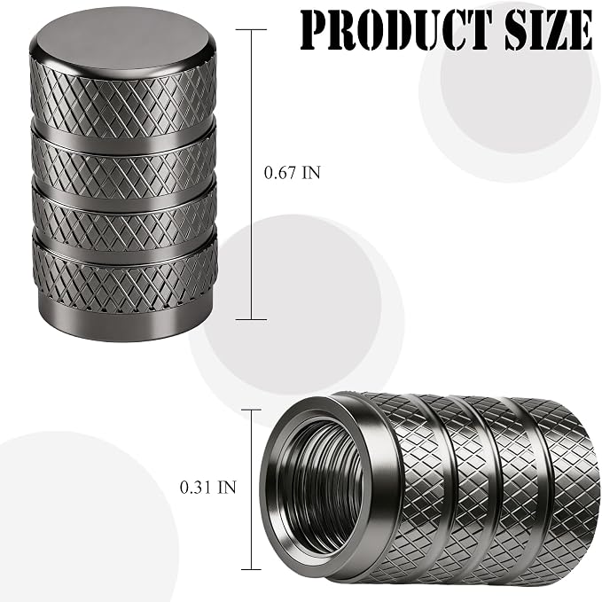 12PCS Tire Valve Stem Caps, Dust Proof, Anodized Aluminum Universal Tire Valve Stem Covers for Cars, SUV, Trucks, Bikes, Motorcycles, Bicycles(Gray)