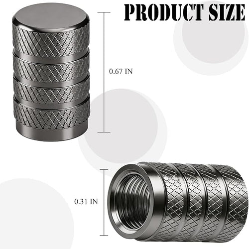 12PCS Tire Valve Stem Caps, Dust Proof, Anodized Aluminum Universal Tire Valve Stem Covers for Cars, SUV, Trucks, Bikes, Motorcycles, Bicycles(Gray)