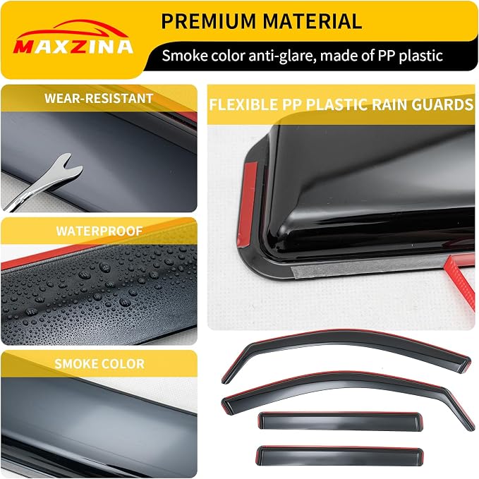 Visor Rain Guards Compatible with 2023-2025 2026 Honda Pilot Front and Rear in-Channel Window Visors Wind Deflectors Weather Shield for 2024 Pilot 4PCS Accessories