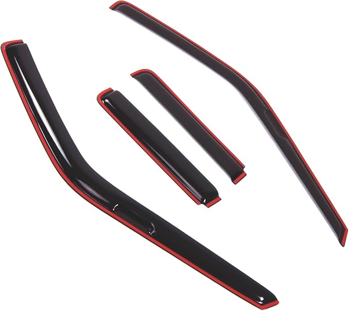 WD2-553i Dark Smoke 4 Pcs Set Window Visor (in-Channel) Deflector Rain Guard Compatible with 1990-1995 Nissan Pathfinder