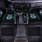 Embroidery Butterfly Car Floor Mats, Green Carpet Floor mats with Heel Pad, Universal Fit for Suvs,Sedans,Trucks,Cars, Set of 4 (Black and Green)