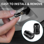 Tire Valve Stem Caps, Compatible with Infiniti Series Stem Cap Universal Car Air Cover Car Accessories for Cars, SUV, Truck, Motorcycles 4pcs （Black）