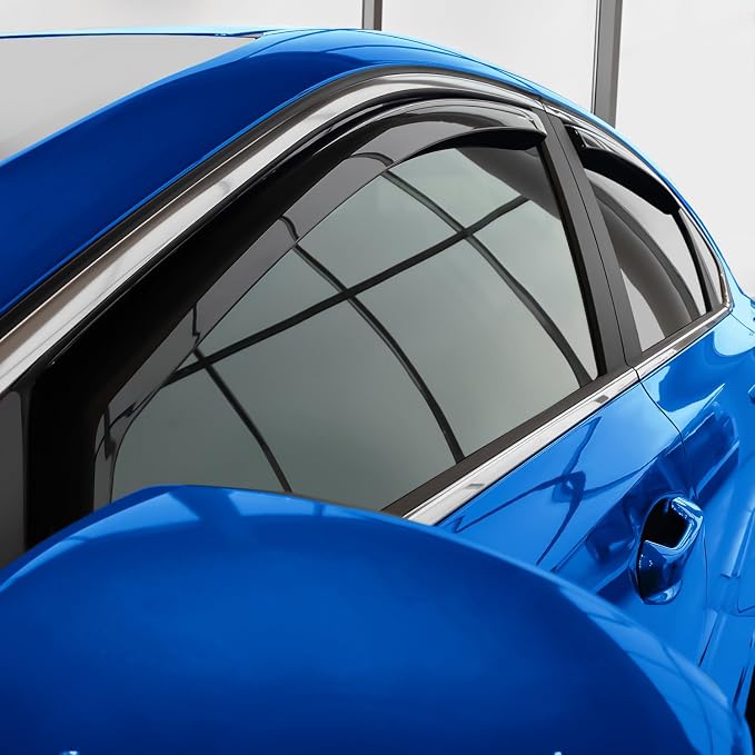Goodyear Shatterproof in-Channel Window Deflectors for Kia Forte 2019-2024, Rain Guards, Window Visors for Cars, Vent Deflector, Car Accessories, 4 pcs - GY008426