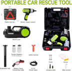 Electric Car Jack Kit 5 ton 12V Hydraulic Car Jack Lift (Lifting Range: 5.3-14.17inches) with Impact Wrench Inflator Pump for Car SUV Sedan MPV, LCD Display and Tire Pressure Monitor