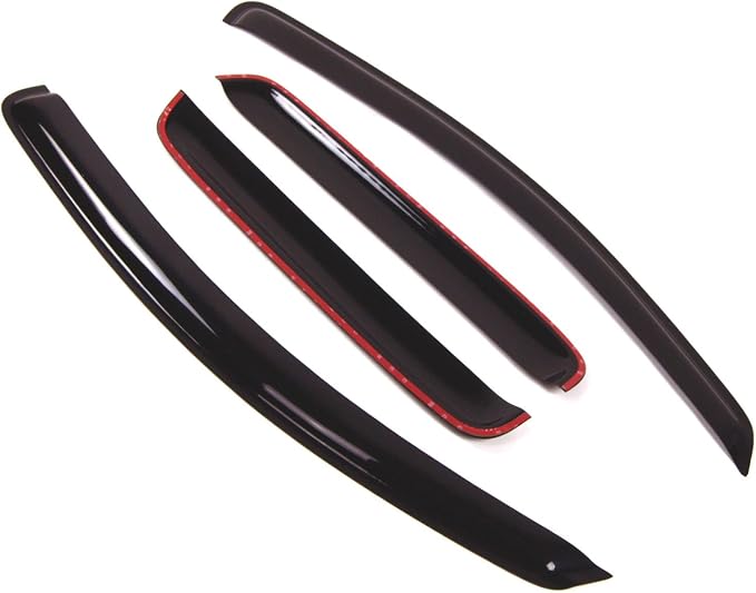 WD2-057 Dark Smoke 4 Pcs Set Window Visor (Outside Mount) Deflector Rain Guard Compatible with 2004-2006 Chevrolet Aveo