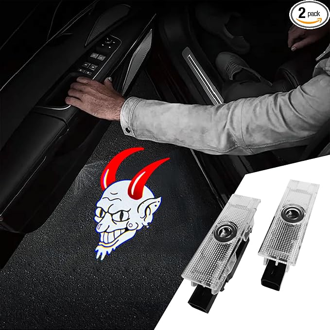 2Pcs Car Door Lights Compatible With Challenger 2015-Present. Personality Pattern LED Projector Courtesy Welcome Lights for SRT SXT GT RT (Picture 3)
