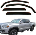 in-Channel Window Visors Rain Deflectors for 2005-2015 Toyota Tacoma Double Cab,4-Piece Smoke Tinted Rain Guards,UV-Resistant ABS,No Drill Installation,Reduced Wind Noise & Rain Protection