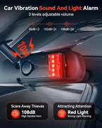 Car Anti-Theft Vibration Alarm, 108dB Automobile Vibration Sound & Light Alert, Wireless Remote Car Alert Automotive Warning Interior Safety Light