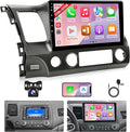 2+32GB Upgrade Android Radio for Honda Civic 2006-2011 with Carplay Android Auto, 10.1" Touchscreen Head Unit for Honda Civic with in-Dash GPS, BT, WiFi, SWC, FM + Camera- Fit Large Screen