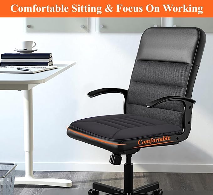 Car Seat Cushion with 1.2inch Comfort Memory Foam, Seat Cushion for Car and Office Chair (Black)