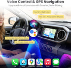 9" Double Din Car Stereo with Wireless Apple CarPlay & Android Auto,QLED IPS Touchscreen Car Radio,1080P Backup Camera, Mirror Link, Voice Control, Bluetooth 6.0, AM/FM, Type-C Fast Charging, EQ, SWC