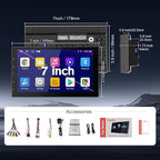 Wireless CarPlay Screen for Car & Android Auto Head Unit - Touchscreen 7 Inch Double Din Car Stereo with Backup Camera for All Cars (2+32GB NO Camera)