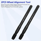 ZKTOOL 2PC Wheel Alignment Pin,Wheel Fixing BoltsBlack Wheel Hanger Alignment Pin Guide Tool,Wheel Lug Bolt Automotive Mechanic Tool,Tool for Changing Tires on Cars with Lug Bolts (M14×1.25)…