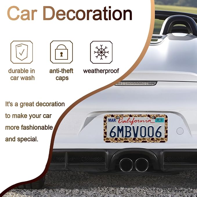 Duck Vintage camo License Plate Frames，camo Car Accessories for Women and Men ，Cute Aluminum License Plate Frame Fits Standard US Vehicles Size 12.2 x 6 Inch (Camouflage-Duck Vintage)