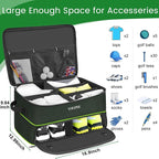 2 Layer Golf Trunk Organizer, Golf Gifts for Men with Separate Ventilated Compartment for 2 Pair Shoes, Waterproof Car Trunk Locker for Balls, Tees, Clothes, Gloves, Gifts for Golfers