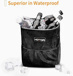 Car Trash Can with Lid and Storage Pockets - 100% Leak-Proof Organizer, Waterproof Garbage Can, Multipurpose Trash Bin for Car, 2 Gallons, Black