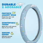 Sanrio Hello Kitty and Friends Cinnamoroll Blue Car Steering Wheel Cover, Universal Fit Cute Accessories for Women Stylish Decor Gifts Hello Kitty Car Accessories - Fits Standard Wheels 14.5"-15"