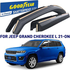 Goodyear Shatterproof in-Channel Window Deflectors for Jeep Grand Cherokee L 2021-2026, Rain Guards, Window Visors for Cars, Vent Deflector, Car Accessories, 4 pcs - GY008185