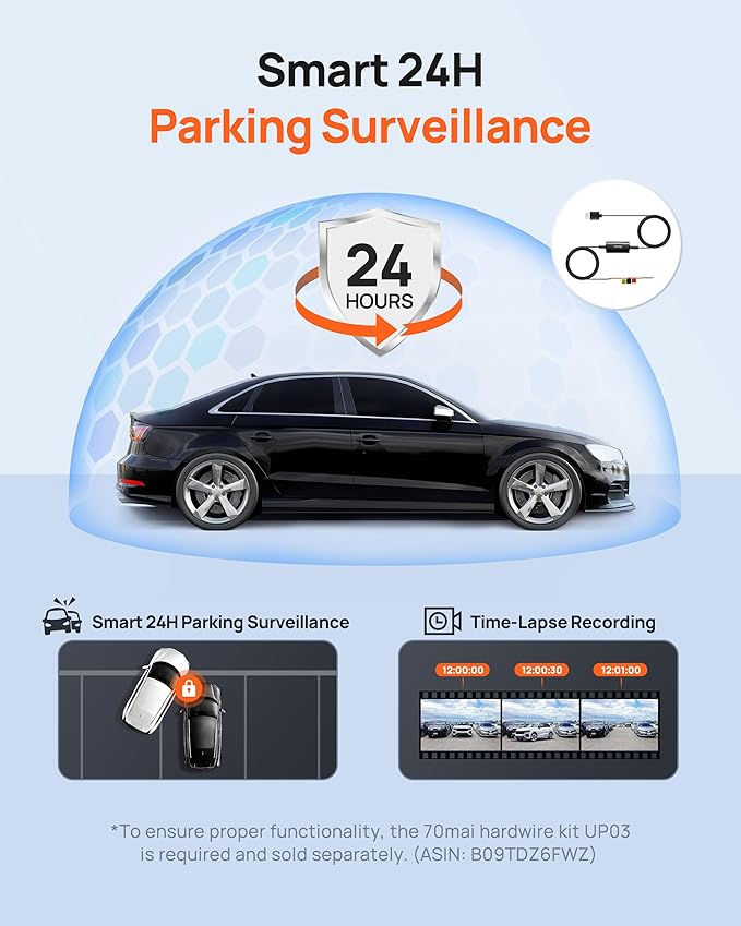 Dash Cam M310, Dash Camera for Cars 1296P QHD, Smart Dash Cam Front Built in WiFi, 130° Wide-Angle FOV, WDR, Night Vision, iOS/Android Mobile App, Loop Recording, Parking Monitor, Time-Lapse
