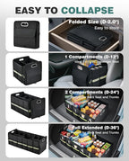 Update Trunk Organizer for Suv, Large Truck Organizer Back Seat Storage Premium, Collapsible Multi-Compartment Car Organizers and Storage Waterproof