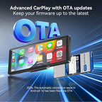 Portable Carplay Screen for Car, 10" Wireless Carplay Car Stereo & Android Auto, OTA Updates, Car Play Touchscreen with 1080P Backup Camera,GPS Navigation,Voice Control,5.0 Bluetooth (10inch)