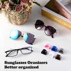Sunglass Organizer 6 Pack, Glasses Holder & Eyeglass Holder for Eyewear, Sunglasses, Reading Glasses. Sunglass Holder for Home, Office, Car, Driver, Workshop. Glasses Accessories (Blue)