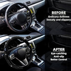 Bling Steering Wheel Cover for Women, 3PCS Crystal Rhinestone Car Steering Wheel Protector Covers, Sparkly Decoration for Most Steering Wheels, Bling Car Interior Accessories (Black Diamond)