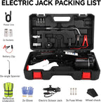 Premium 10 in 1 Electric Scissor Jack Enhanced Safety 3 Ton Car Jack Kit Automatic 12V Tire Repair Kit for Sedans SUV Tire Replacement