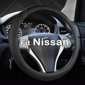 Customized Auto Car Steering Wheel Cover for Nissan(Black-Standard Size)