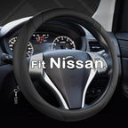 Customized Auto Car Steering Wheel Cover for Nissan(Black-Standard Size)