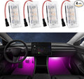 4 Pcs Interior LED Lights Bulbs Kit Compatible with Tesla Model 3, Y, X, S, Super Bright Replacement Light Bulbs for Footwell, Door Puddle, Trunk, Frunk - for Tesla Accessories (Pink)