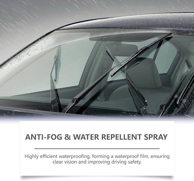 Anti-Fog & Water Repellent Spray: Anti-Fog & Water Repellent Spray for Windshields & Mirrors, Quick Interior & Exterior Car Glass Bundle for Windows, Windshields, Mirrors, Rain-Repellent (3pcs)