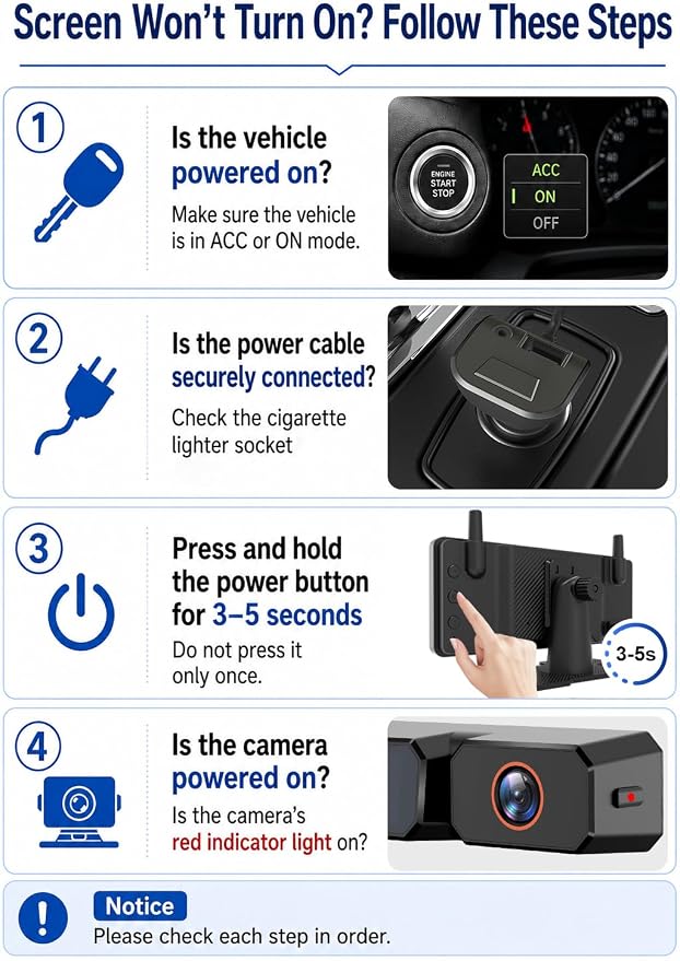 7.2" DVR Portable Solar Wireless Backup Camera:HD 1080P 2 Min Quick Installation Support 2 Split Screen Back up Camera, IP69K Waterproof Reverse Camera for Car, Van, SUV, Truck, Trailer