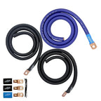 Sky High Car Audio 1/0 Gauge OFC Big 3 Upgrade Kit, Oxygen Free Copper Power Ground Wire Kit, Battery Cable & Alternator Wiring (Blue/Black)