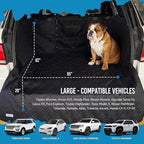 Bulldogology SUV Cargo Liner for Dogs 55"x82" Heavy Duty Complete Pet Trunk Cargo Cover Area - Trunk Cover Car Protector for Dogs Waterproof Nonslip Mat - Dog Cargo Liner SUVs Vans Cars (Large, Black)