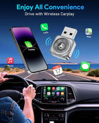 Wireless CarPlay Adapter—Ultra Mini(60% Reduced Size),2026 2-in-1 Android Auto Adapter, 3X Automatic Connection Navigation, Plug and Play, Compatible with iOS 10+, Android 11+